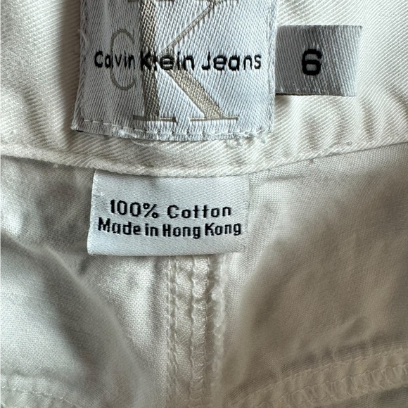 Calvin Klein Woman's White Beaded Crocked Pants Jeans Size 6 Vtg Japan - Picture 2 of 13